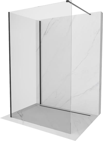 Mexen Kioto douchewand Walk-in 90 x 70 , transparant, zwart - 800-090-212-70-00-070