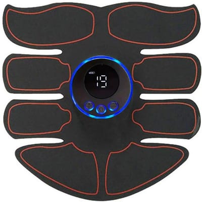USB Oplaadbare Buikspier Massager ABS Arm Training Pleisters Home Fitness Apparatuur voor Mannen black