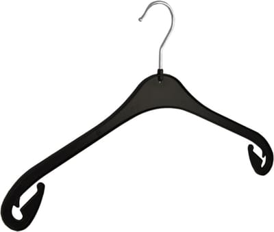 De Kledinghanger Gigant - Kledinghanger - Volwassenen - NA43 - 80 Stuks - Blousehanger - Shirthanger - Kunststof - Zwart - Rokinkepingen - 43 cm - Kleerhanger - NA-Serie (NA43_00/80)
