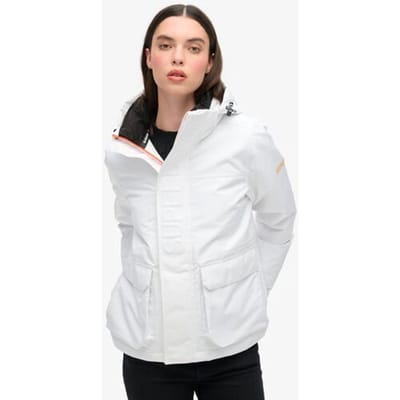 Superdry Ultimate Windbreaker jas met Capuchon Wit Grootte: 34