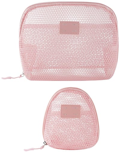 JHUBERS- Ritstas Set van 2 - Reis-toilettas - Make-uptas - Multifunctionele Toilettas - Cosmetica/Toiletartikelen - Lichtgewicht, ademend gaasmateriaal