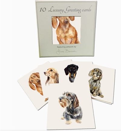 Field and Fur Gifts - Teckel Kaarten - Set van 10 Kaarten en Enveloppen