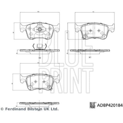 Remblokkenset, schijfrem BLUE PRINT ADBP420184