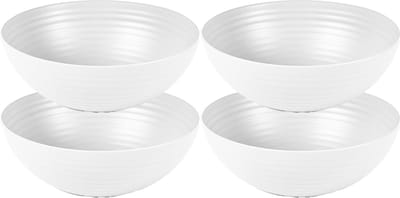 Plasticforte Kommetjes/schaaltjes - 4x - Dessert/ontbijt - Kunststof - D13 cm - Ivoor wit