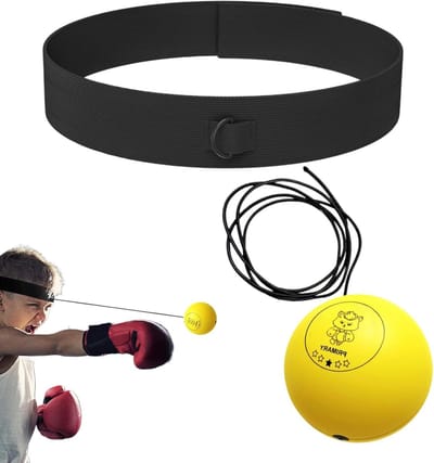 Boksreflexbal Set - Trainingsbal Snelheid - Verbeter Coördinatie - Duurzaam Schuimmateriaal - 3 Ballen - Geel