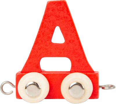 Small Foot - Houten Lettertrein Rood - A - 12 stuks