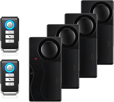 Trilalarm - Inbraakmelder Fiets - Beveiliging Huis - 110dB Luid - 4 Sensoren - Zwart