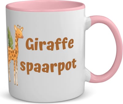 Akyol - giraffe koffiemok - theemok - roze - Giraffe - dieren liefhebbers - leuke cadeau voor iemand die van houdt van giraffen - verjaardagscadeau - kado - gift - 350 ML inhoud