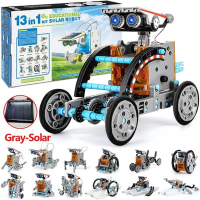 Nieuwste 13-in-1 Zonne Robot Kit Stem Educatief Speelgoed Doe-het-zelf Wetenschappelijk Experiment Technologische Gadgets Elektrische Zonne Robots Voor Kinderen black