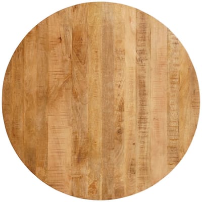 Sfeerwonen Enzo Tafelblad Rond 95 cm Ø – Mangohout Naturel Bruin – Massief Hout – Rechte Rand 5 cm – Zonder Onderstel