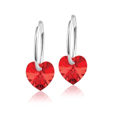 Montebello Oorbellen Claire HZ49 - Swarovski Hart - 925 Zilver Gerhod.- Ø10mm - 20mm