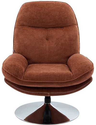Vente-unique Draaifauteuil van terracottakleurige getextureerde stof - ILMACA