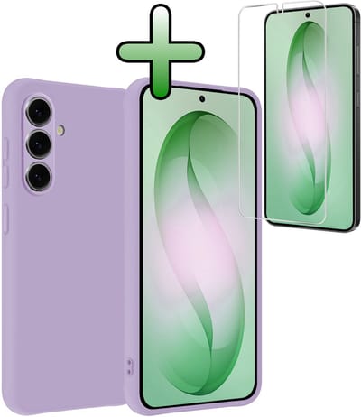 Hoesje Met Screenprotector - Geschikt voor Samsung Galaxy S26 - Sterk & Shockproof - Back Cover - Siliconen Case - Telefoon Hoes - Lila