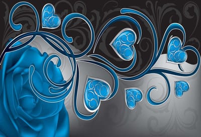 Fotobehang Rose Hearts Abstract | XL - 208cm x 146cm | 130g/m2 Vlies
