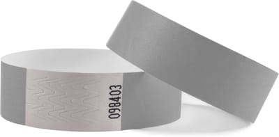 CombiCraft Blanco Tyvek Polsbandjes Zilver - 100 stuks