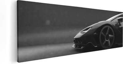 Artaza Canvas Schilderij Lamborghini - 60x20 cm - Muurdecoratie Auto - Wanddecoratie Industrieel - Kamer Accessoires Kantoor