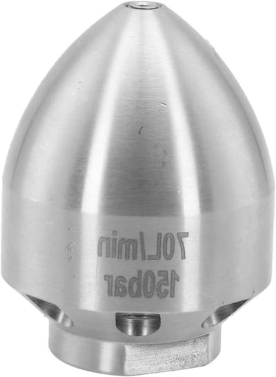 Riool Jetter Mondstuk - Afvoer Reiniger - Verstoppingen Verwijderen - Voor- en Achterstralen - 65 mm - Zilver