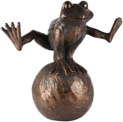 Dekoratief | Kikker op bal, brons, resina, 46x22x41cm | A260710