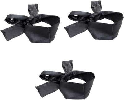 Slaapmaskers Set - Oogmaskers Zacht - Rustig Slapen - Dubbele Satin Laag - 3 Stuks - Zwart