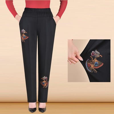 XL-8XL Oversize Casual Broeken Dames Lange Losse Broeken Hoge Taille Dames Lente/Herfst Broeken Vrouwelijke Stretch Broeken 7XL black