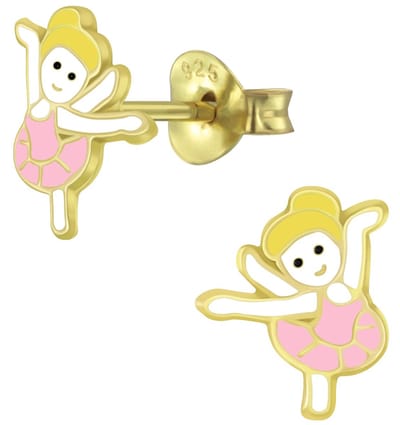 Joy|S - Zilveren ballerina danseres oorbellen - 9 mm - gold plated
