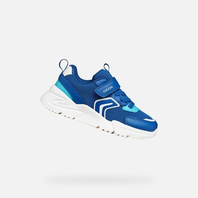 GEOX LOFTUS JONGENS Sneakers - KONINGSBLAUW/LICHTBLAUW - Maat 37