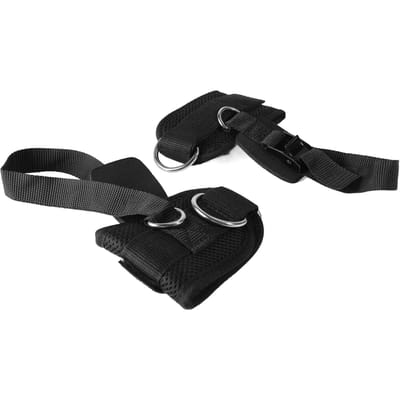 Sangles de Cheville pour Machines à Câbles Fitness Sangles de Cheville à Anneau en D Réglables Support de Pied Protecteur de Cheville black