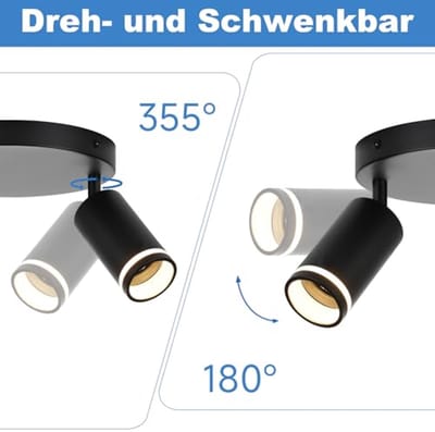 LED Plafondlamp met Draaibare GU10 Spots - Moderne Binnenverlichting voor Hal, Woonkamer en Keuken