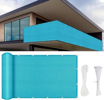 Balkon Privacy Scherm - Windscherm Leuninghoes - Buitenruimte Beschermen - Weerbestendig Ontwerp - 950 x 95 cm - Hemelsblauw