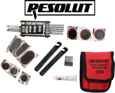 Bandenreparatieset / fietsreparatieset met multitool voor de fiets 16-delig