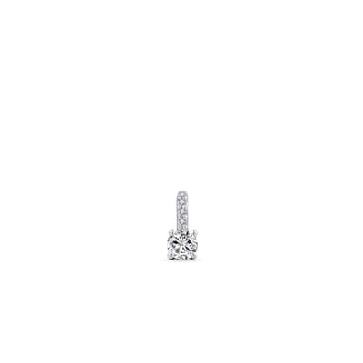 Gisser Jewels - Hanger excl. Collier - Solitaire gezet met Zirkonia Steen - 4mm Breed - Gerhodineerd Zilver 925 - P1083 - Sieraad - Dames - Fantasie