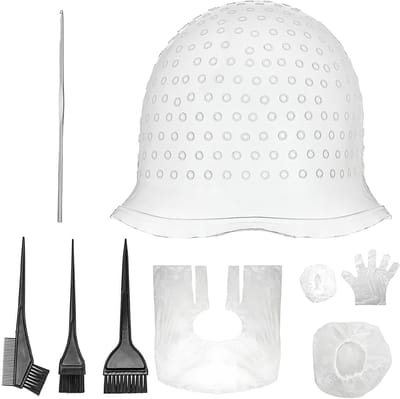 Herbruikbare Silicone Haarverf Caps met Borstel, Makkelijk Schoon te Maken, Geschikt voor Thuis en Salon Gebruik, Verfaccessoires voor Meisjes en Vrouwen