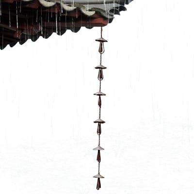 Regenketting - Waterafvoer Ketting - Tuin Decoratie - Paddenstoelvormige Schakels - 130 cm - Metaal