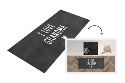 Keukenloper - Loper keuken - Spreuken - Quoes I Love Grandma - Moederdag cadeautje - Oma - 120x50 cm - Keukenloper vinyl