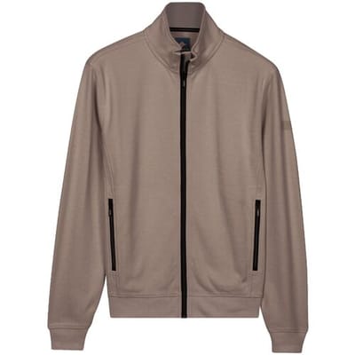 Baileys Vest Sweat Full Zip Fine Two-Tone Taupe / male