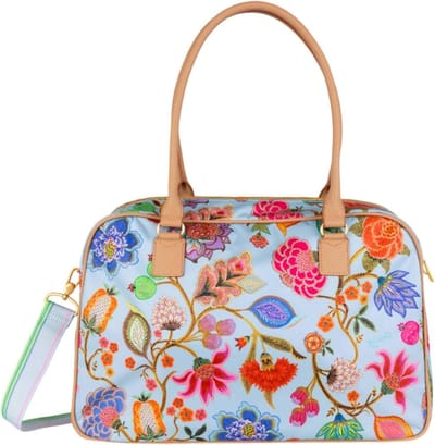 Schoudertas - Draagtas - Dagelijks Gebruik - Bloemenprint Design - 40 x 26 cm - Blauw