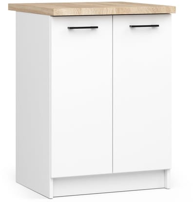 Keukenkast modulaire OLIWIA S60 met Verkblad / Onderkast met 2 Deuren / AKORD Furniture Factory / Wit / 60 x 85 x 46 cm