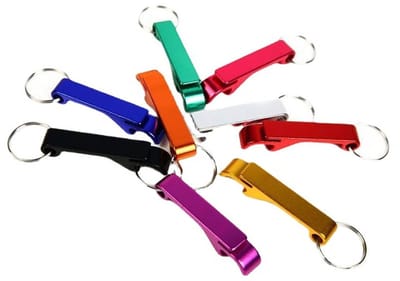 Dailygoods- Flesopener Mini - 50 Stuks - Sleutelhanger - Aluminium - Duurzaam - Kleurecht - Eenvoudig in Gebruik