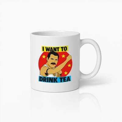 Grappige “I Want to Drink Tea” Meme Witte Mok 330 ml – Humor Koffiemok – Perfect Cadeau voor Theeliefhebbers & Meme Fans