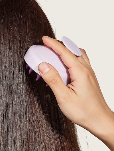 Shampoo massageborstel - siliconen massageborstel voor de haren - haar massage borstel - Hoofdhuid borstel - Haargroei & anti roos - Paars