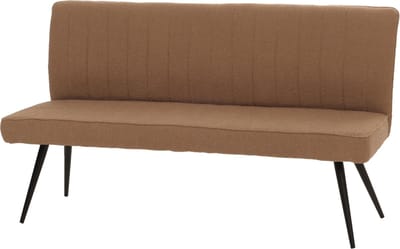 Bank MCW-K16, eetkamerbank gestoffeerde bank, rugleuning stof/textiel bouclé metaal 160cm ~ bruin