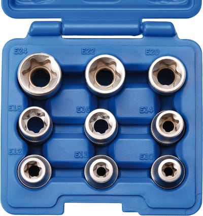 SW-Stahl industriële dopsleutelinzetstukken, E-profiel, chroom vanadium, 04435L