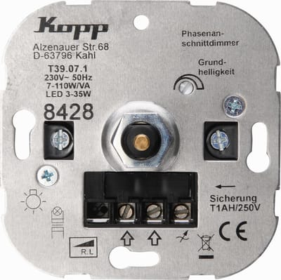 Kopp - Led wisseldimmer druk en draai LED 3 - 35W - fase aansnijding