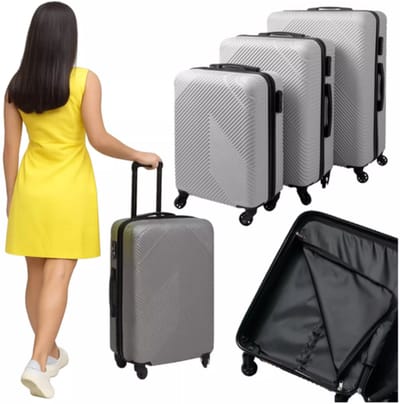 Trizand 3-in-1 kofferset grijs – ABS met TSA slot & zwenkwielen