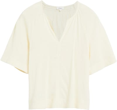 Viscose gemengde blouse met gerimpelde en smockdetails voor vrouwen s.Oliver