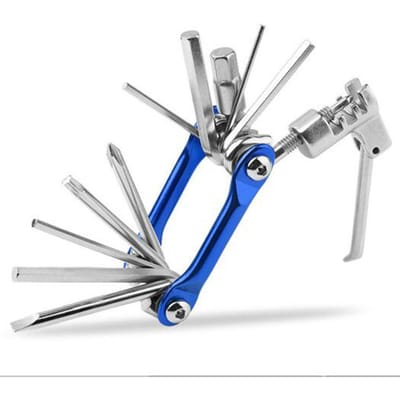 11 in 1 Fiets Multitool Kettingpons Inbussleutel Sleuf Kruiskopschroevendraaier Multifunctionele Fietsreparatie gray