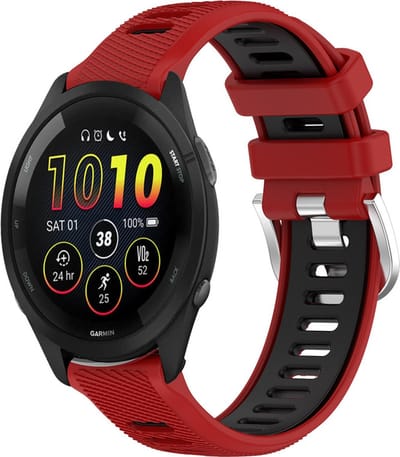 Siliconen bandje - geschikt voor Xiaomi Mi Watch / Watch 2 (PRO) / Watch S1 / Watch S1 Pro / Watch S2 / Watch S3 / Watch S4 / Watch S5 / Haylou / Redmi Watch 5 Active & Lite - rood-zwart