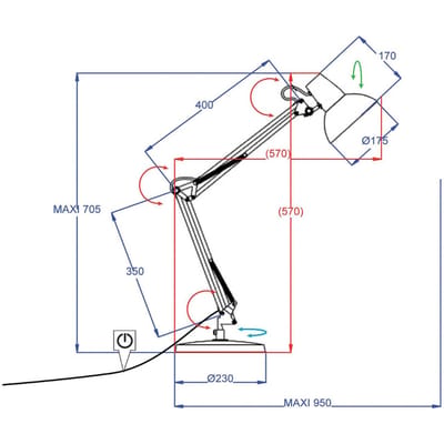 Aluminor Calypsa bureaulamp, wit