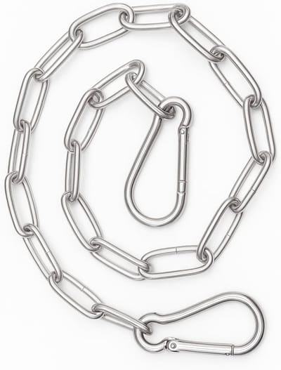 60 cm RVS ketting voor diverse toepassingen, metalen schakelketting, ronde veiligheidsketting, hangmatketting, en meer