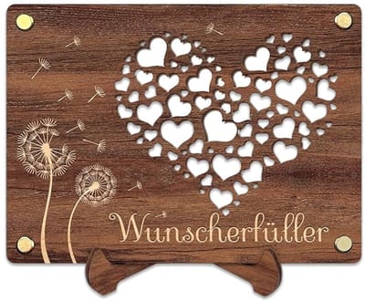 Dailygoods- Geldgeschenk Houten Wenskaart - Set met Envelop/Stickers - Verjaardag/Huwelijk/Afstudeer - 20 x 16 cm - Duurzaam/Uniek